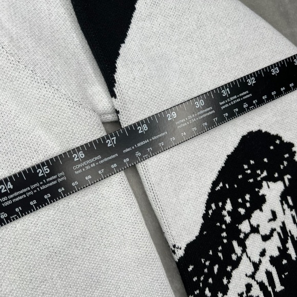 Waggle Loon Call Wildknit Crewneck Sweater Mens 2XL White Black Graphic Bird - Picture 7 of 11